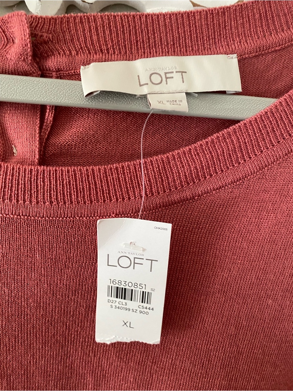 Ann Taylor LOFT NWT Wool Blend 3/4 Sleeve Sweater Top XL Preppy Classic - Picture 3 of 7